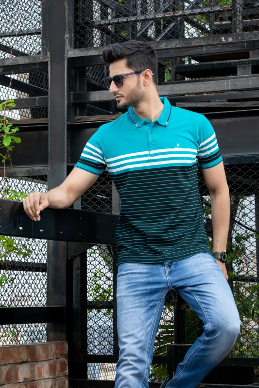 Stripe Polo T-Shirt